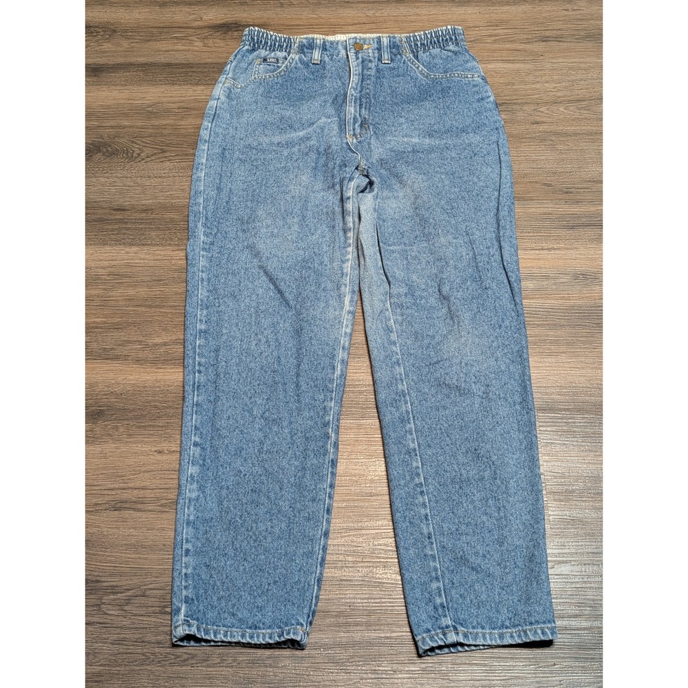 Lee Jeans Womens 8 Petite High Waisted Mom Jeans Medium Wash Denim Made in‎ USA